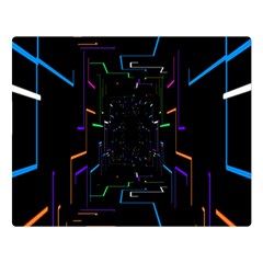 Seamless 3d Animation Digital Futuristic Tunnel Path Color Changing Geometric Electrical Line Zoomin Double Sided Flano Blanket (large)  by Mariart