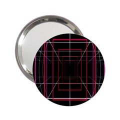 Retro Neon Grid Squares And Circle Pop Loop Motion Background Plaid 2 25  Handbag Mirrors