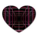 Retro Neon Grid Squares And Circle Pop Loop Motion Background Plaid Heart Mousepads Front