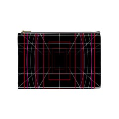 Retro Neon Grid Squares And Circle Pop Loop Motion Background Plaid Cosmetic Bag (medium) 