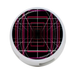 Retro Neon Grid Squares And Circle Pop Loop Motion Background Plaid 4-port Usb Hub (two Sides) 