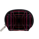 Retro Neon Grid Squares And Circle Pop Loop Motion Background Plaid Accessory Pouches (Small)  Front