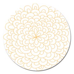 Rosette Flower Floral Magnet 5  (round)