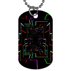 Seamless 3d Animation Digital Futuristic Tunnel Path Color Changing Geometric Electrical Line Zoomin Dog Tag (one Side) by Mariart