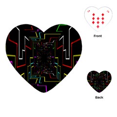 Seamless 3d Animation Digital Futuristic Tunnel Path Color Changing Geometric Electrical Line Zoomin Playing Cards (heart)  by Mariart