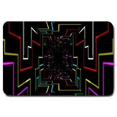 Seamless 3d Animation Digital Futuristic Tunnel Path Color Changing Geometric Electrical Line Zoomin Large Doormat 