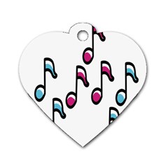 Sound Advice Royalty Free Music Blue Red Dog Tag Heart (one Side) by Mariart