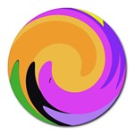 Spiral Digital Pop Rainbow Round Mousepads Front