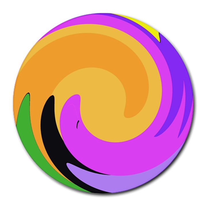 Spiral Digital Pop Rainbow Round Mousepads