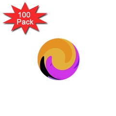 Spiral Digital Pop Rainbow 1  Mini Buttons (100 Pack) 