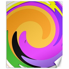 Spiral Digital Pop Rainbow Canvas 8  X 10 