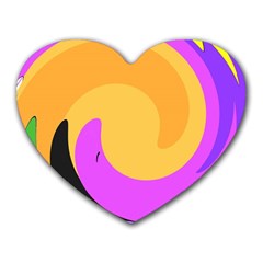 Spiral Digital Pop Rainbow Heart Mousepads by Mariart
