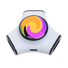 Spiral Digital Pop Rainbow 3-port Usb Hub by Mariart