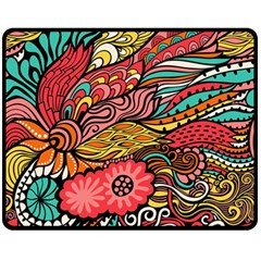 Seamless Texture Abstract Flowers Endless Background Ethnic Sea Art Fleece Blanket (medium) 