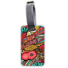 Seamless Texture Abstract Flowers Endless Background Ethnic Sea Art Luggage Tags (two Sides)