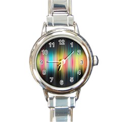 Sound Colors Rainbow Line Vertical Space Round Italian Charm Watch