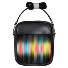 Sound Colors Rainbow Line Vertical Space Girls Sling Bags by Mariart