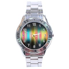 Sound Colors Rainbow Line Vertical Space Stainless Steel Analogue Watch