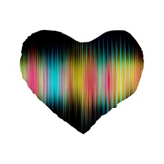 Sound Colors Rainbow Line Vertical Space Standard 16  Premium Heart Shape Cushions
