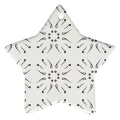 Squid Flower Floral Polka Dots Sunflower Star Ornament (two Sides)