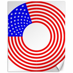Stars Stripes Circle Red Blue Canvas 11  X 14   by Mariart