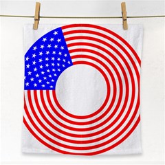 Stars Stripes Circle Red Blue Face Towel