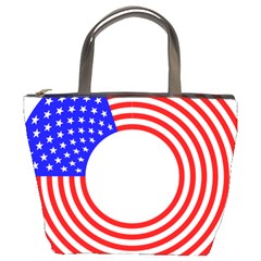 Stars Stripes Circle Red Blue Bucket Bags by Mariart