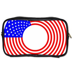 Stars Stripes Circle Red Blue Toiletries Bags 2-side