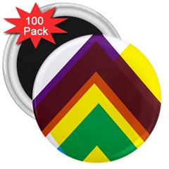 Triangle Chevron Rainbow Web Geeks 3  Magnets (100 Pack) by Mariart