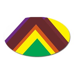 Triangle Chevron Rainbow Web Geeks Oval Magnet by Mariart