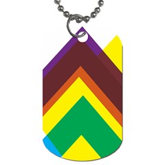 Triangle Chevron Rainbow Web Geeks Dog Tag (two Sides) by Mariart