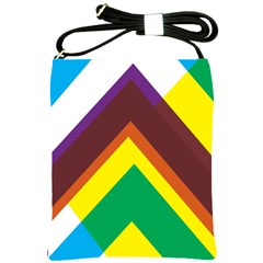 Triangle Chevron Rainbow Web Geeks Shoulder Sling Bags
