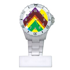 Triangle Chevron Rainbow Web Geeks Plastic Nurses Watch by Mariart