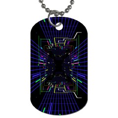 Seamless 3d Animation Digital Futuristic Tunnel Path Color Changing Geometric Electrical Line Zoomin Dog Tag (two Sides)