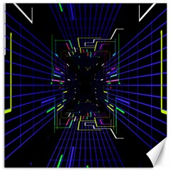 Seamless 3d Animation Digital Futuristic Tunnel Path Color Changing Geometric Electrical Line Zoomin Canvas 16  X 16   by Mariart