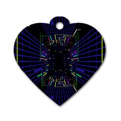 Seamless 3d Animation Digital Futuristic Tunnel Path Color Changing Geometric Electrical Line Zoomin Dog Tag Heart (two Sides) by Mariart