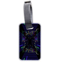 Seamless 3d Animation Digital Futuristic Tunnel Path Color Changing Geometric Electrical Line Zoomin Luggage Tags (two Sides) by Mariart