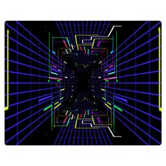 Seamless 3d Animation Digital Futuristic Tunnel Path Color Changing Geometric Electrical Line Zoomin Double Sided Flano Blanket (medium)  by Mariart