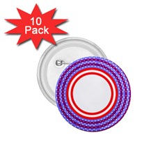 Stars Stripes Circle Red Blue Space Round 1 75  Buttons (10 Pack)
