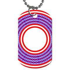 Stars Stripes Circle Red Blue Space Round Dog Tag (two Sides)