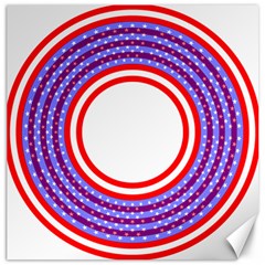 Stars Stripes Circle Red Blue Space Round Canvas 12  X 12  