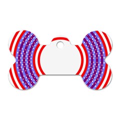 Stars Stripes Circle Red Blue Space Round Dog Tag Bone (one Side) by Mariart