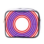 Stars Stripes Circle Red Blue Space Round Mini Toiletries Bags Front