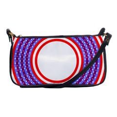 Stars Stripes Circle Red Blue Space Round Shoulder Clutch Bags by Mariart