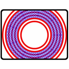 Stars Stripes Circle Red Blue Space Round Double Sided Fleece Blanket (large) 