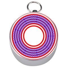 Stars Stripes Circle Red Blue Space Round Silver Compasses by Mariart