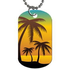 Sunset Summer Dog Tag (one Side) by Mariart