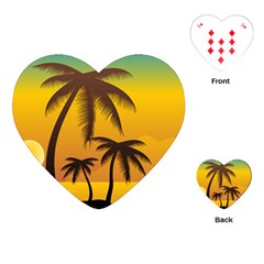 Sunset Summer Playing Cards (heart) 