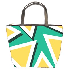 Triangles Texture Shape Art Green Yellow Bucket Bags