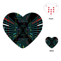 Seamless 3d Animation Digital Futuristic Tunnel Path Color Changing Geometric Electrical Line Zoomin Playing Cards (heart) 